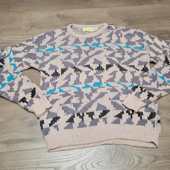 Vintage Sprockets Sweater Men Extra Large Beige USA Made Golf Dad Preppy Casual - Picture 2 of 7